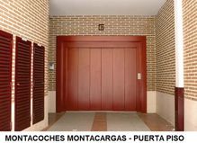 puerta de ascensor en madera